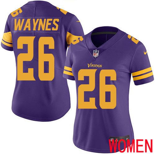 Minnesota Vikings 26 Limited Trae Waynes Purple Nike NFL Women Jersey Rush Vapor Untouchable